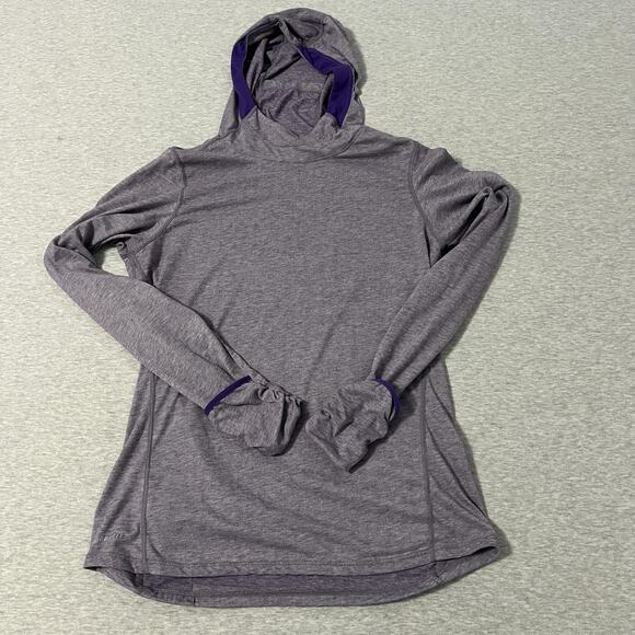 Nike Dri-FIT Pullover Hoodie Womens Medium Purple Running Thumbholes Pocket Pony - Picture 1 of 12
